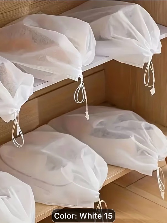 Other - Set of 15 White Drawstring Shoe/Bag Bags 15x12.6
